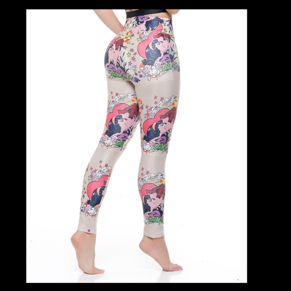 Comic Print Colombian Butt Lifting Leggings - Picture 4 of 4